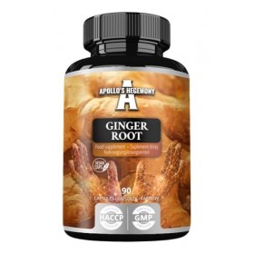 Ginger Root 500 mg, Extract contains 5% Gingerols, 90 Vegan Capsules, 3 Months Supply, Ginger Herbal Supplements for Digestiv