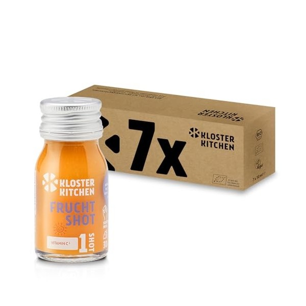 Kloster Kitchen Bio Gingembre Shot Fruit pour Enfants 1SHOT 7 x 30 ml avec des morceaux de gingembre I Shot de gingembre végé