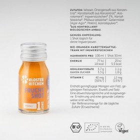 Kloster Kitchen Bio Gingembre Shot Fruit pour Enfants 1SHOT 7 x 30 ml avec des morceaux de gingembre I Shot de gingembre végé