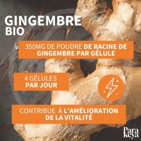 Parakeya - Gingembre|Energie & Vitalité bio | Complément alimentaire |180 Gélules