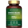Ginkgo Biloba 3500mg | 365 Comprimés Végans | Capsules d’extrait de Ginkgo | Hautement Dosé | par Carlyle