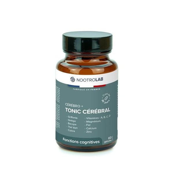 Nootropique Mémoire et Concentration | Complément Alimentaire Cerveau | Focus, Clarté Mentale & Énergie | Bacopa | Griffonia