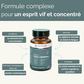 Nootropique Mémoire et Concentration | Complément Alimentaire Cerveau | Focus, Clarté Mentale & Énergie | Bacopa | Griffonia 