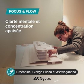 L-Théanine, Ginkgo Biloba, Ashwagandha – Nootropique avec Bacopa Monnieri, caféine naturelle, vitamines B6 & B12 fortement do
