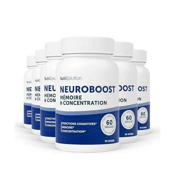 Neuro Boost par Nutrisolution - Boost Cognitif & Énergie, Vitamines B, Ginkgo Biloba, Bacopa, Acide Alpha Lipoïque, Végétalie...