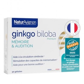 NaturAvignon | Ginkgo biloba | mémoire | concentration I audition I complément alimentaire | fort dosage I vitamine B5 | 30 j