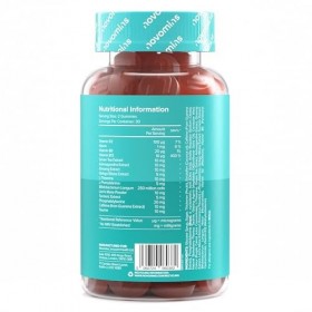 Gommes Concentration – L-Theanine, Ginkgo Biloba, Caféine + Crinière de Lion – Mémoire & Focus Nootropique – Végan, Sans Glut