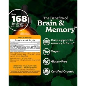 Herb Pharm Brain and Memory Herbal Formula with Ginkgo for Memory and Concentration- 4 Ounce