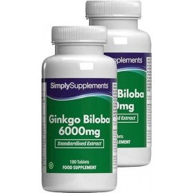 Ginkgo Biloba 6000mg – 360 Comprimés – Jusqu’à 6 mois de Bienfaits - Simply Supplements