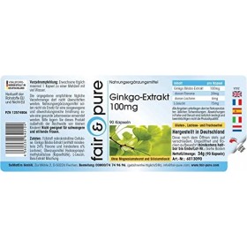 Fair & Pure® - Ginkgo Capsules - Extrait de Ginkgo Biloba 95mg 24% Flavone - min. 6% Lactone - végétalien - 90 capsules