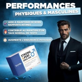 Formule à Action Rapide Pour Hommes Actifs | 60 Gélules Avec Ginseng, Maca, Arginine, Citrulline & Zinc | TRYVITE STRONG&PERF