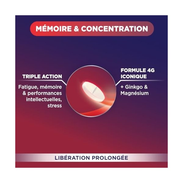 Forté Pharma - Ultra Boost 4G Mémoire & Concentration - Complément alimentaire performances intellectuelles, libération prolo...