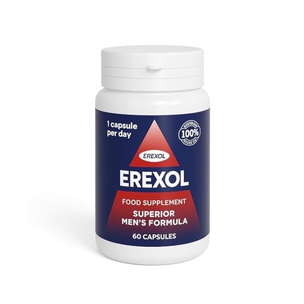 ErexoI – Complexe Naturel d’Extraits de Plantes et de Maca – Avec Niacine, Zinc & Sélénium – Complément Alimentaire – 60 Gélu...