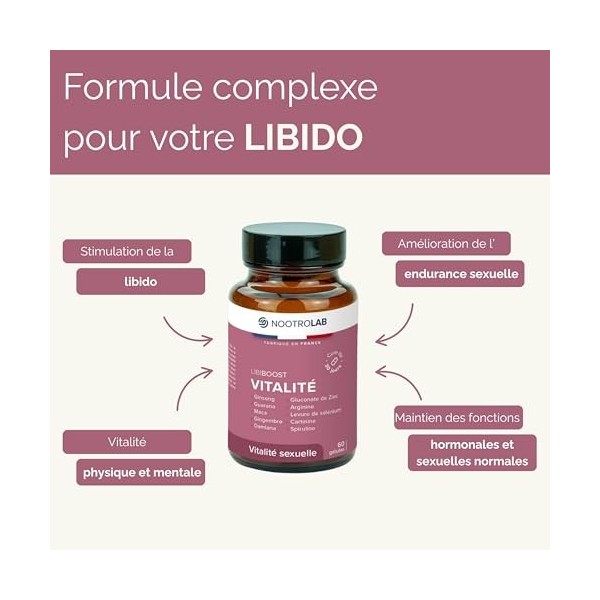Libiboost – Complément Vitalité Sexuelle Homme – Ginseng, Maca, Zinc, Guarana, Gingembre, Bois Bandé – Libido, Énergie, Érect