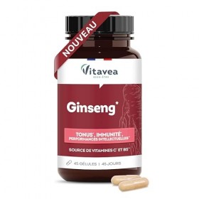 Vitavea Bien-être – Ginseng, Vitamine C & B5 – Complément alimentaire Vitalité & Tonus – Réduction de la fatigue – Vitamine B