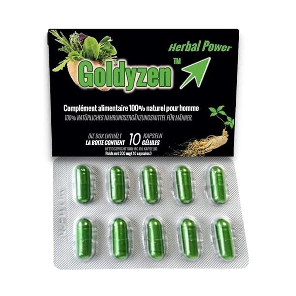 Goldyzen Herbal Power - Compléments alimentaires à base de plantes pour hommes, Au complexe de Ginseng- Augmentation de la én
