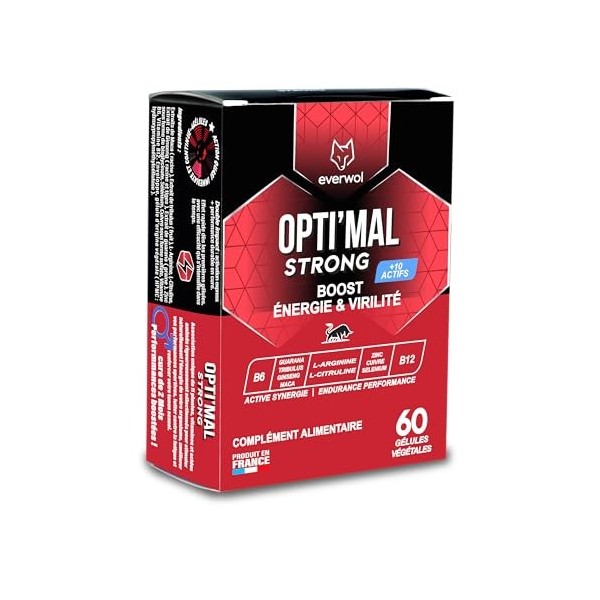 OPTIMAL STRONG – Complément Alimentaire Homme – Énergie & Vitalité – Ginseng, Maca, Guarana, Zinc & Vitamines – Soutien de l