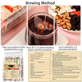 Thé au ginseng Cinq Trésors, 20 sachets de ginseng, Cinq tisanes bio, pour femmes et hommes A-1pac Ginseng