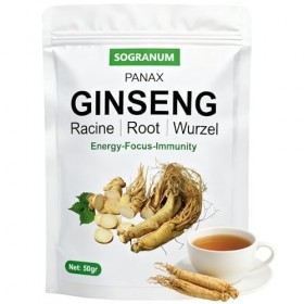 Ginseng racine entière | Détox Tisane: Énergie, Vitalité, Focus, Gestion Stress, Renforce le système immunitaire | Plante tra