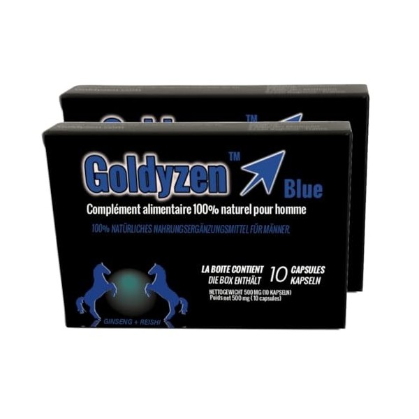 Goldyzen Blue - Compléments alimentaires naturels pour hommes, Au complexe Ginseng & Reishi - Blister de 20 gélules