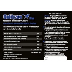 Goldyzen Blue - Compléments alimentaires naturels pour hommes, Au complexe Ginseng & Reishi - Blister de 20 gélules