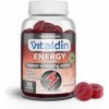 VITALDIN Energy Gummies – 70 Gommes Énergétiques avec Ginseng, Guarana, Caféine et Taurine – Améliore la Concentration, Favor