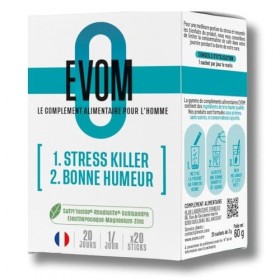 EVOM Stress Killer Bonne Humeur - Complément Alimentaire Anti-Stress Hommes, Soutien émotionnel & Clarté mentale, Rhodiola, S