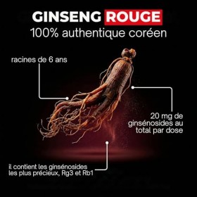 Ginseng Rouge de Corée 1000mg | Panax Ginseng Concentration Maximale en Ginsénosides | Énergie Mentale & Physique | Adaptogèn