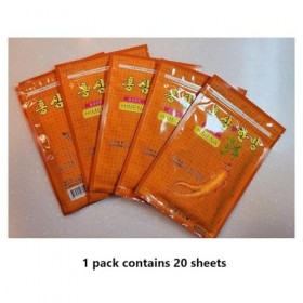 HIMENA Lot de 2 paquets de 40 patchs à base de ginseng rouge pour genoux, articulations, cou, dos, muscles, épaules