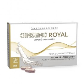 Naturoscience - Ginseng Royal - Complément Alimentaire Immunité et Vitalité - 100% Naturel - Pure Poudre de Ginseng Blanc et 