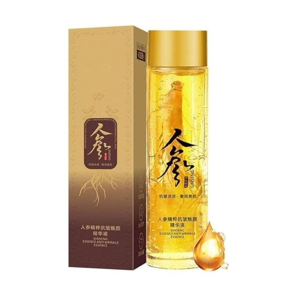 Sérum anti-rides au ginseng, sérum raffermissant aux peptides de ginseng, lutte contre la perte de collagène, réduit les ride...
