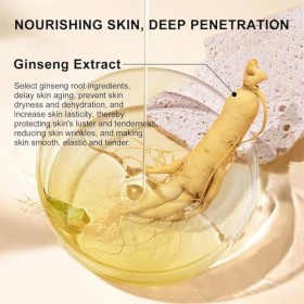 Sérum anti-rides au ginseng, sérum raffermissant aux peptides de ginseng, lutte contre la perte de collagène, réduit les ride...
