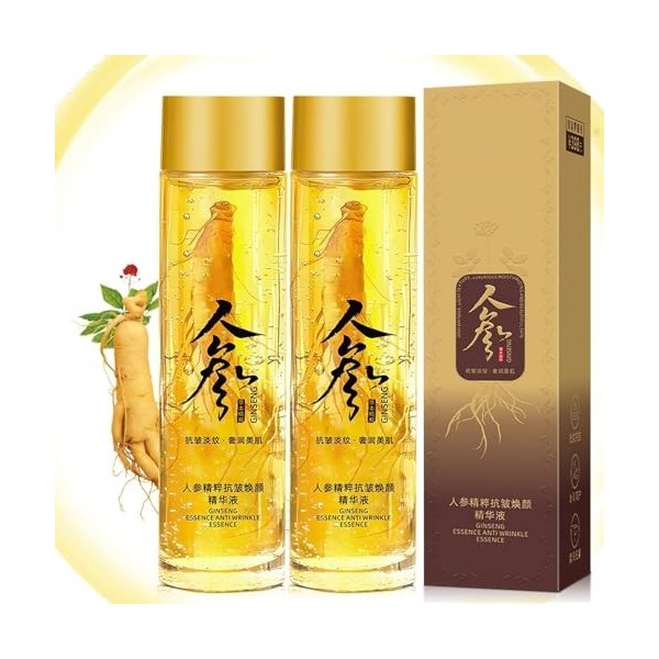 Sérum anti-rides au ginseng, sérum raffermissant aux peptides de ginseng, lutte contre la perte de collagène, réduit les ride...