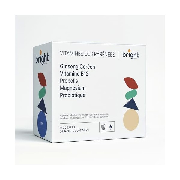 Réduit la fatigue et la fatigue Set avec ginseng : ginseng + vitamines B12 + Propolis + Magnésium + Probiotique Energie Physi