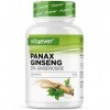 Ginseng rouge Panax 180 gélules - 1800 mg par portion journalière - 20% de ginsénosides - Extrait de racine de ginseng rouge 