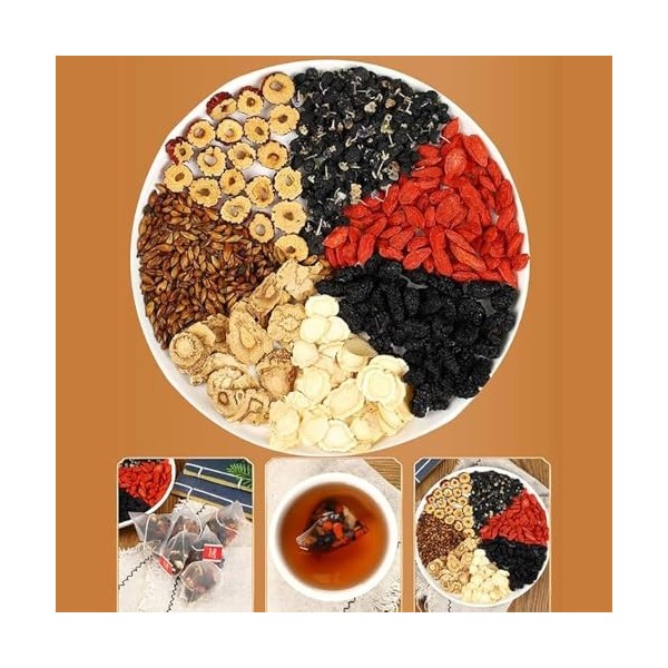 Tisane pour les reins : ginseng aux six trésors, ginseng aux cinq trésors, tisane pour hommes, 20 sachets individuels 2