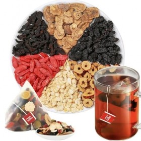 50 Packs/Bag Kidney Tea Formula Ginseng Six Treasure Tea, Wolfberry Chinese Formula for Men and Women