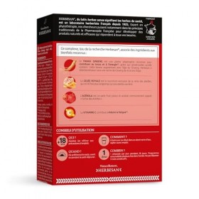 HERBESAN®-Panax Ginseng Meyer, Gelée Royale, Vitamine C, Acérola- Booster toniques, défenses immunitaires- 20 ampoules de 10m...