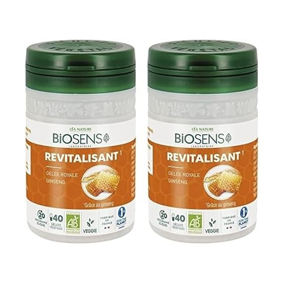 Biosens - Gélule végétale Revitalisant Gingseng - Gelée Royale - bio Lot de 2 Ginseng