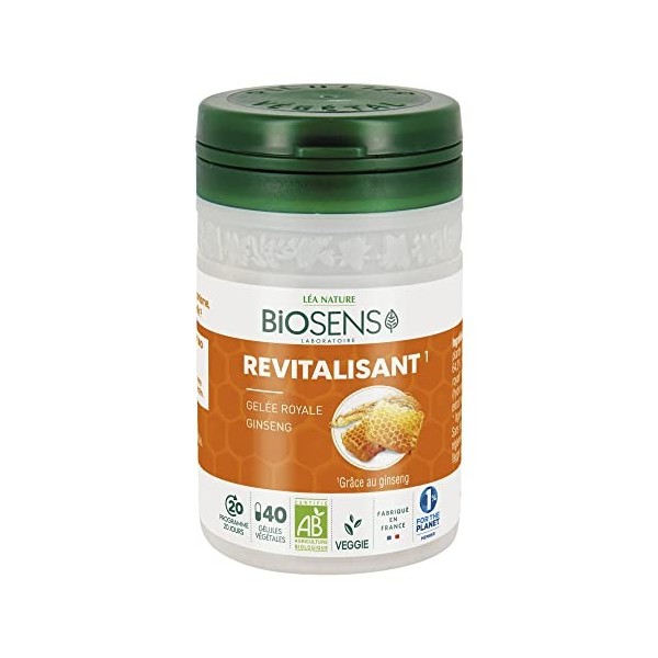 Biosens - Gélule végétale Revitalisant Gingseng - Gelée Royale - bio Lot de 2 Ginseng