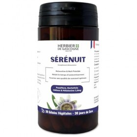 SÉRÉNUIT | Mélatonine Hautement Dosée 1,8mg + 3 plantes BIO | Passiflore Mélisse Escholtzia | Sommeil & relaxation | 1 mois |