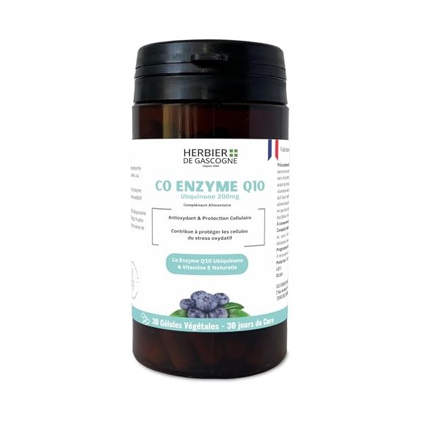 CO ENZYME Q10 & Vitamine E | Ubiquinone Naturelle | Antioxydant | 1 gélule par jour | 30 gélules | Composition Exclusive | 10