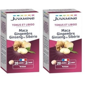 JUVAMINE Maca Gingembre et Ginseng de Sibérie, Tonifiant Sexuel, Tonus et Vigueur, Tonifiant, Stimulant, Programme de 20 jour...