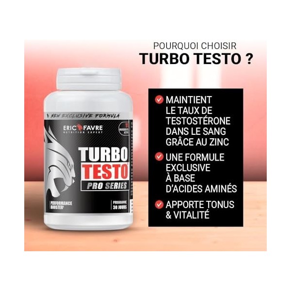 BOOSTER MUSCULATION Turbo Testo Pro Series - Puissance Maximale - Boost les Performances - Puissance, Endurance, Entretient M...