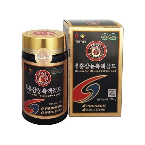 Pocheon 240g Gold Concentré Pur Extrait Coréen Ginseng Rouge 6 Ans D’âge, Top Ginsenoside, Panax Produit de Corée