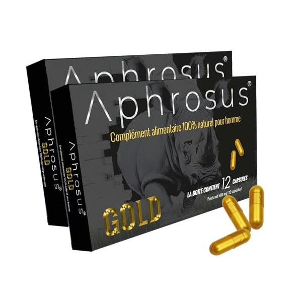 Aphrosus Gold Offre Deux boites -Complément alimentaire pour hommes à base de ginseng et Ginkgo- Effet super puissant et prol