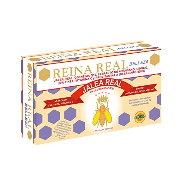 Robis Reina Real Belleza | Gelée Royale Fraîche | Skins secs et mal nourris - ongles faibles et fragiles - cheveux fragiles e