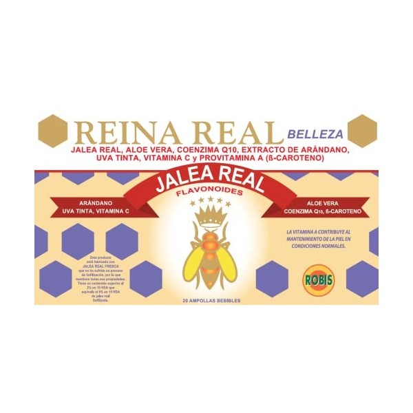 Robis Reina Real Belleza | Gelée Royale Fraîche | Skins secs et mal nourris - ongles faibles et fragiles - cheveux fragiles e
