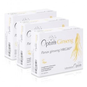 OPTIM Ginseng naturel pour homme érection Pack 3 x 30 gélules - 3 mois | Complément Panax ginseng rouge de Corée cultivé en B