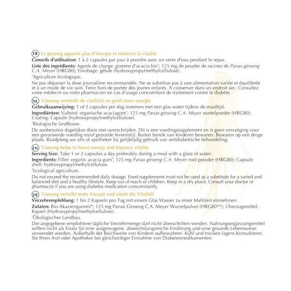 OPTIM Ginseng naturel pour homme érection Pack 3 x 30 gélules - 3 mois | Complément Panax ginseng rouge de Corée cultivé en B